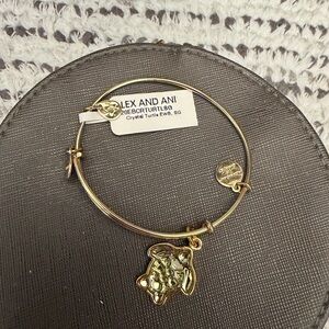 Alex and Ani Gold Crystal Turtle Bracelet